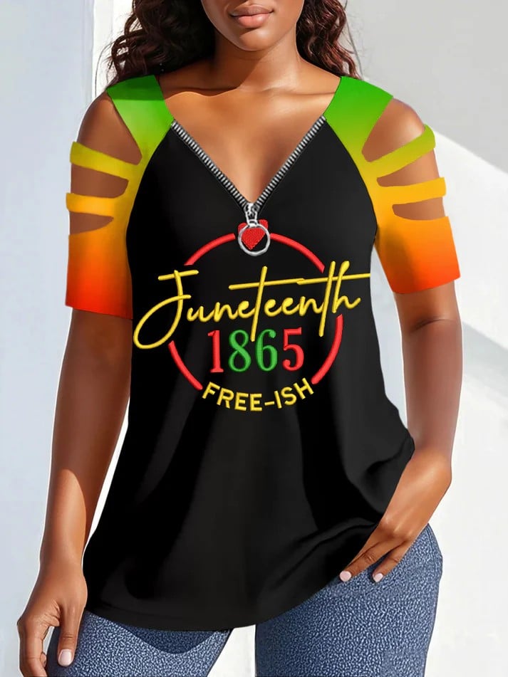 Women's Black Juneteenth 1865 Print T-Shirt